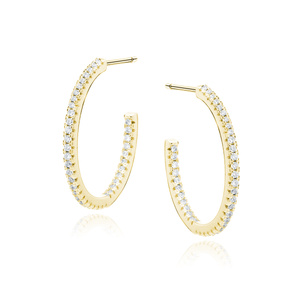 Srebrne pozłacane kolczyki pr.925 z białymi cyrkoniami