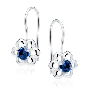 Srebrne kolczyki pr 925 Cyrkonia szafirowa