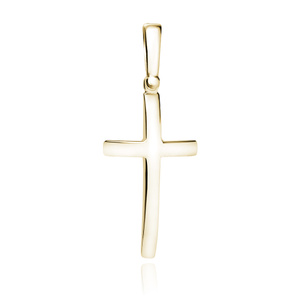 Srebrny pr. 925 pozłacany krzyżyk wypukły 33 x 13 mm