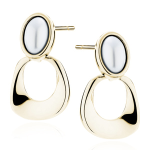 Srebrne pozłacane kolczyki pr. 925 z perłą