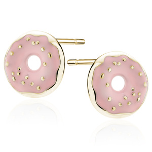 Srebrne pozłacane kolczyki pr.925 emaliowane - donuty