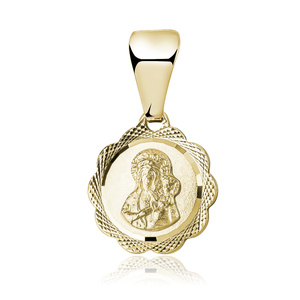 Srebrny pr. 925 pozłacany medalik Matka Boska Częstochowska 18 x 10 mm