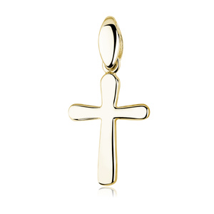 Srebrny pr. 925 pozłacany krzyżyk o zaokrąglonym profilu 25 x 13 mm